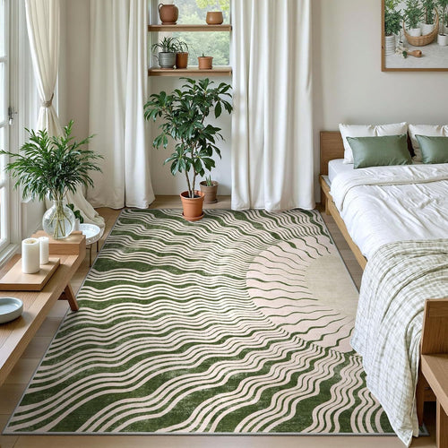 Artistic Wave Pattern Area Rug Bowlift