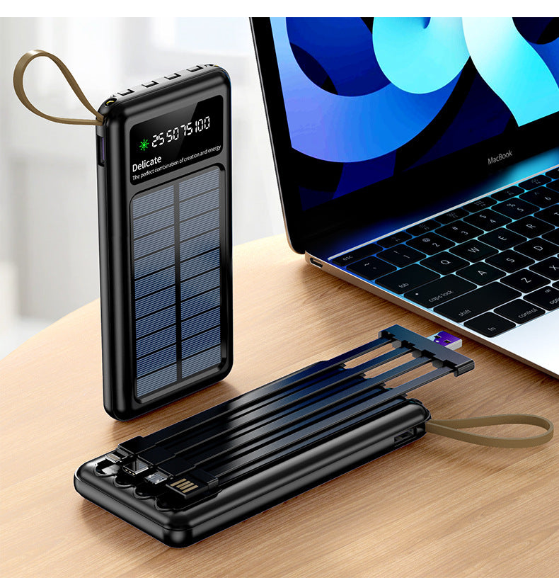 Solar Powerbank with Multifunctional Charging Cables Bowlift