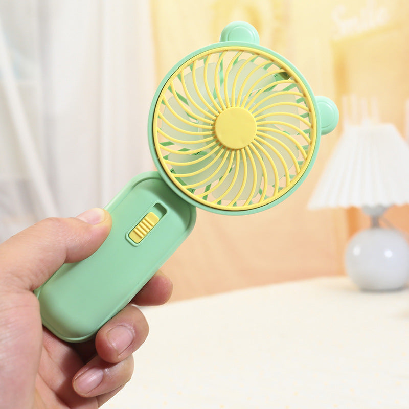 Women's portable hand fan in creative bear design Bowlift