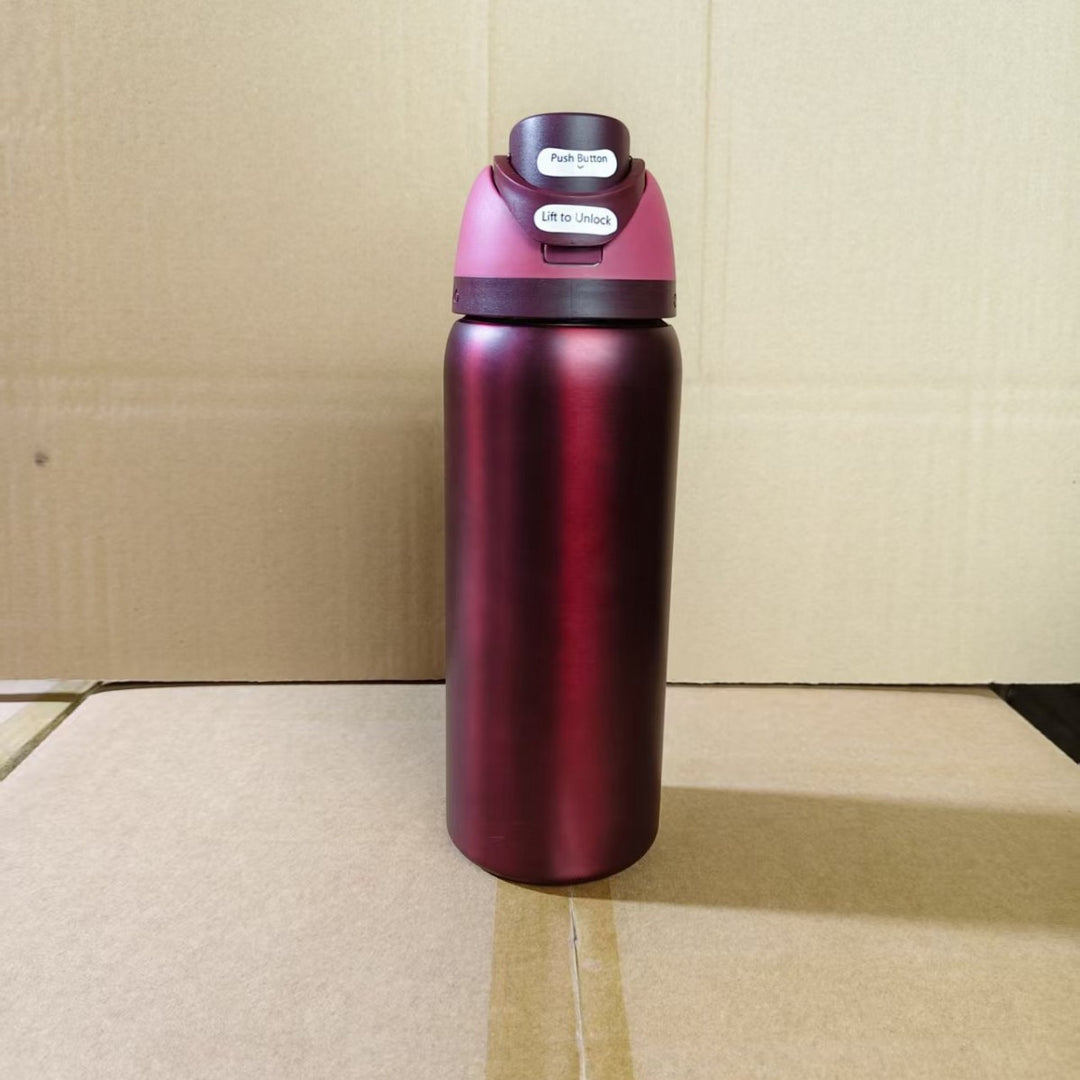 Insulated Stainless Steel Vacuum Water Bottle With One-Touch Flip Lid And Leakproof Safety Lock