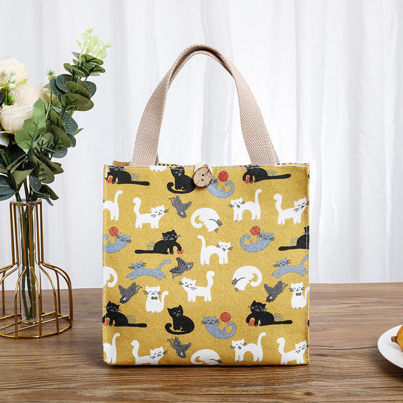 Cute Cat-Themed Storage Tote Bowlift