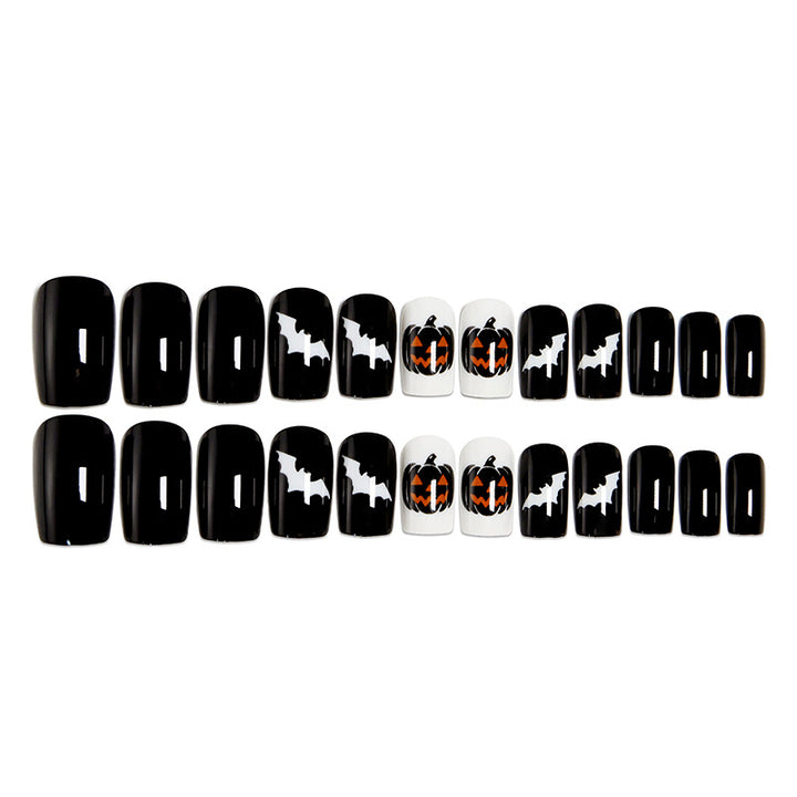 Halloween Artificial Nails with Spider and Pumpkin Design Bowlift