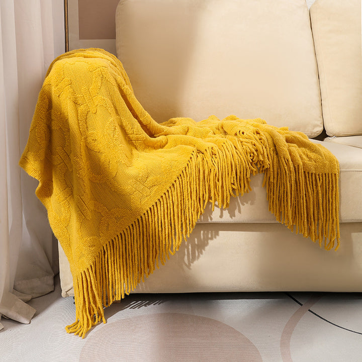 Decorative Fringe Throw Blanket Bowlift