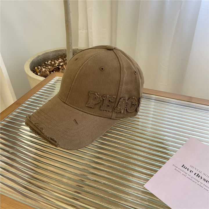 Women's Distressed Graphic Peace Baseball Cap Bowlift