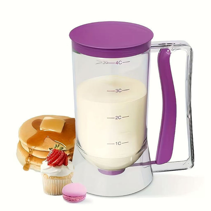 Precision Batter Dispenser Measuring Cup with Silicone Release Valve and Ergonomic Handle Bowlift