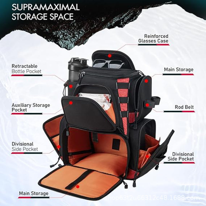 Fishing Multi-Compartment Backpack Bowlift