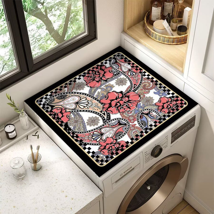Floral Patterned Laundry Room Top Cover Bowlift