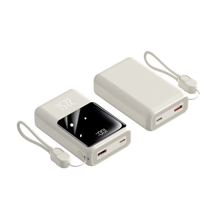 Portable power bank with multifunctional charging cable and digital display Bowlift
