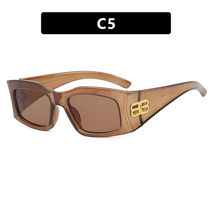 Women's fashionable sunglasses with angular frame and polarized lenses Bowlift