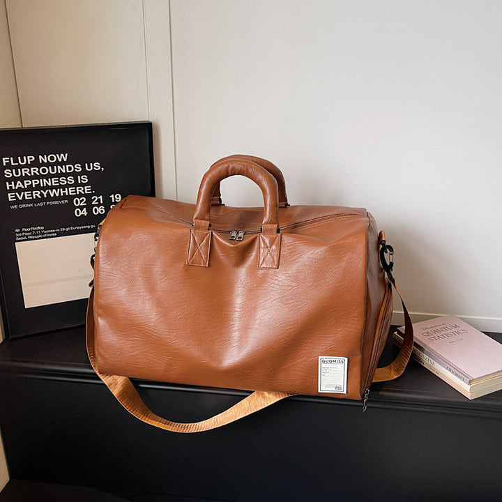 Premium Leather Travel Holdall Bowlift
