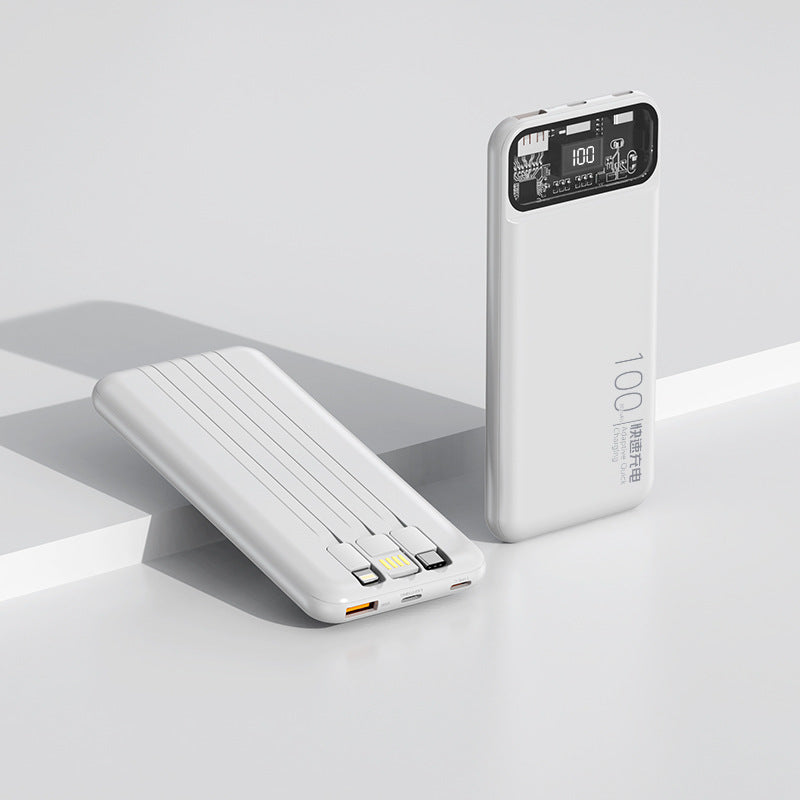 Portable power bank with multifunctional cable system and digital display Bowlift