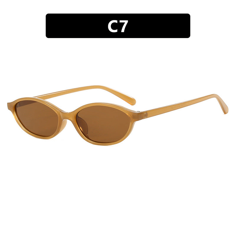 Women's fashionable sunglasses with elegant oval frame and UV protection Bowlift
