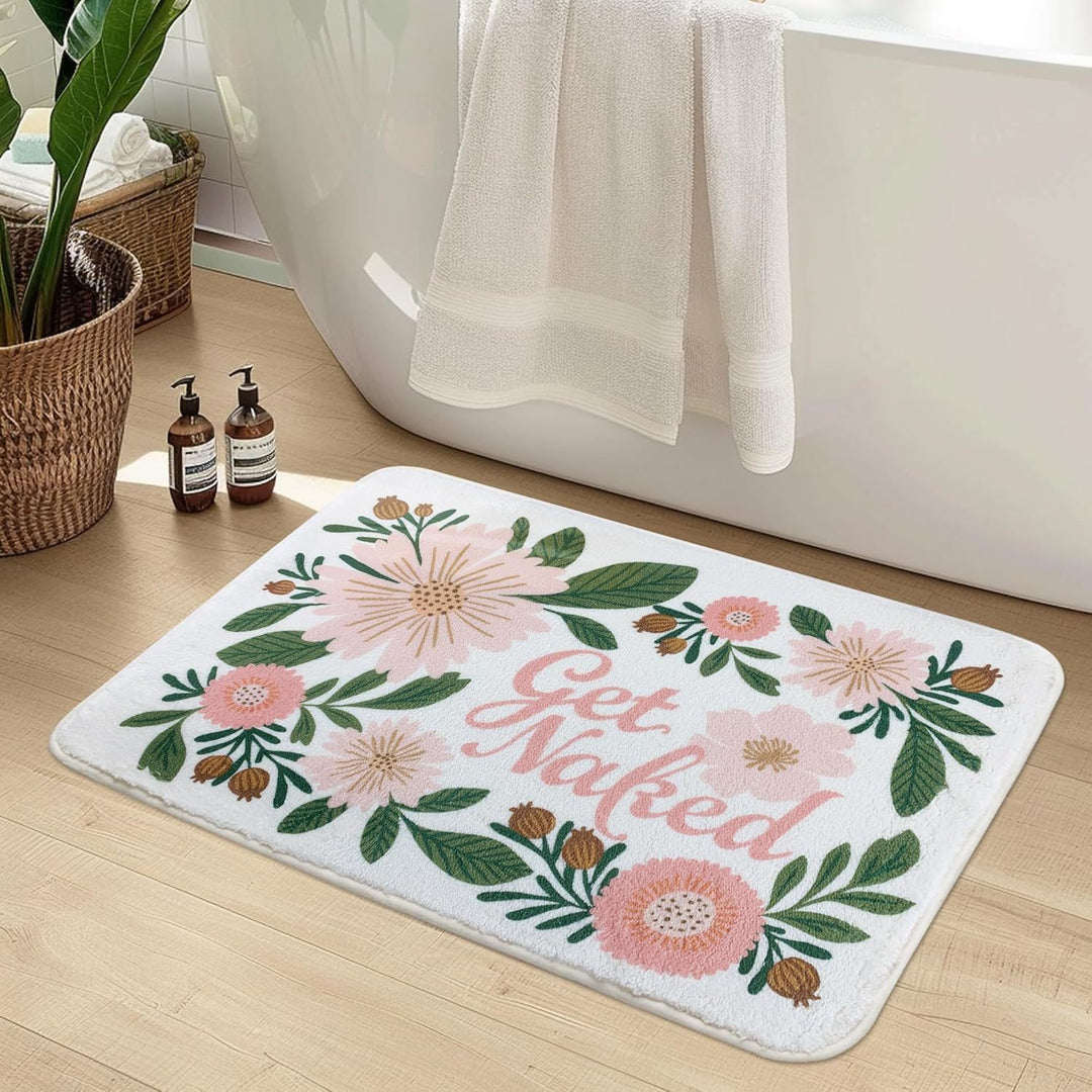 Luxurious Floral Design Bath Mat Bowlift