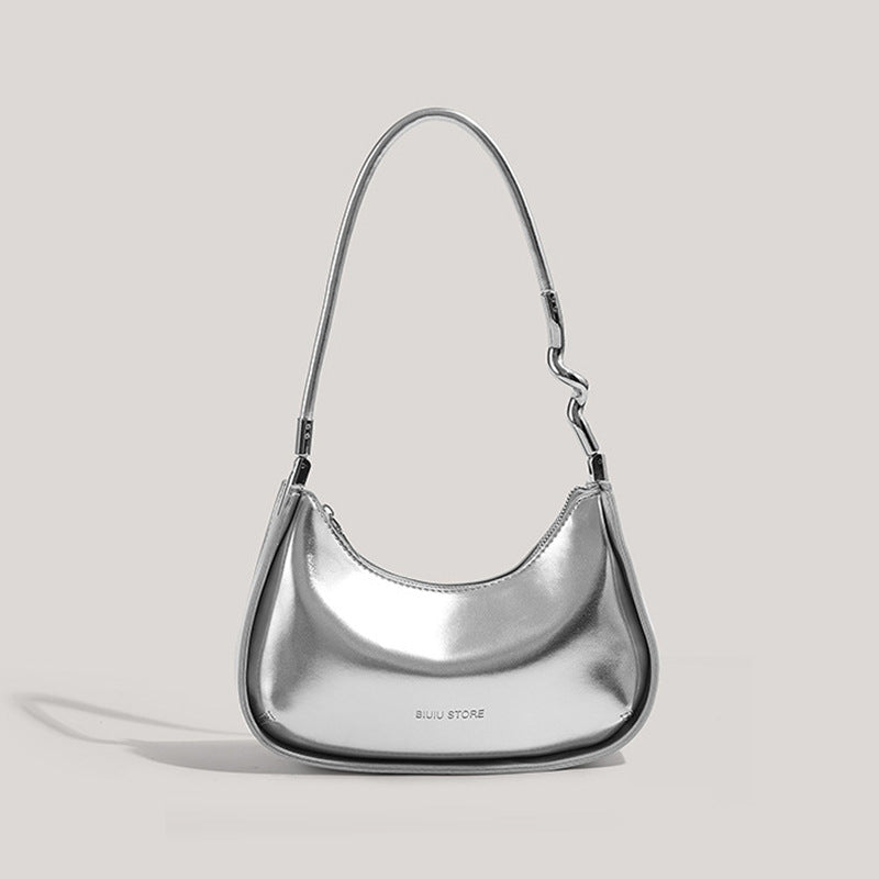 Sleek Metallic Evening Shoulder Bag Bowlift