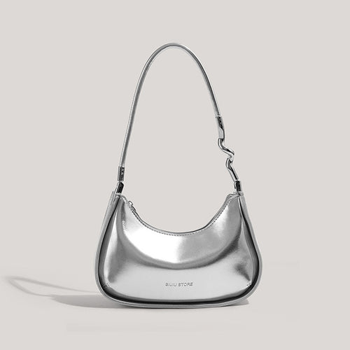Sleek Metallic Evening Shoulder Bag Bowlift