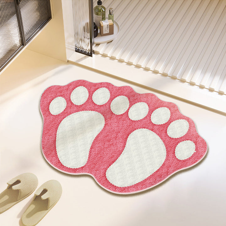 Fun Paw Print Bath Mat Bowlift