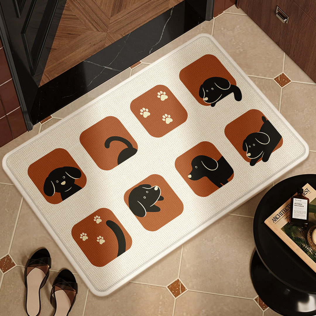 Decorative Dog-Themed Floor Mat