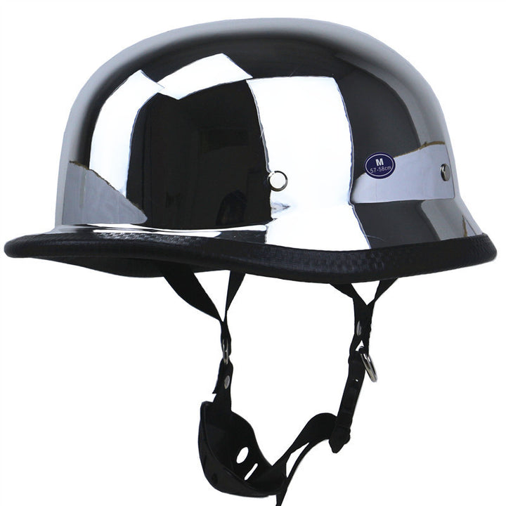 Vintage Chrome Motorcycle Helmet Bowlift