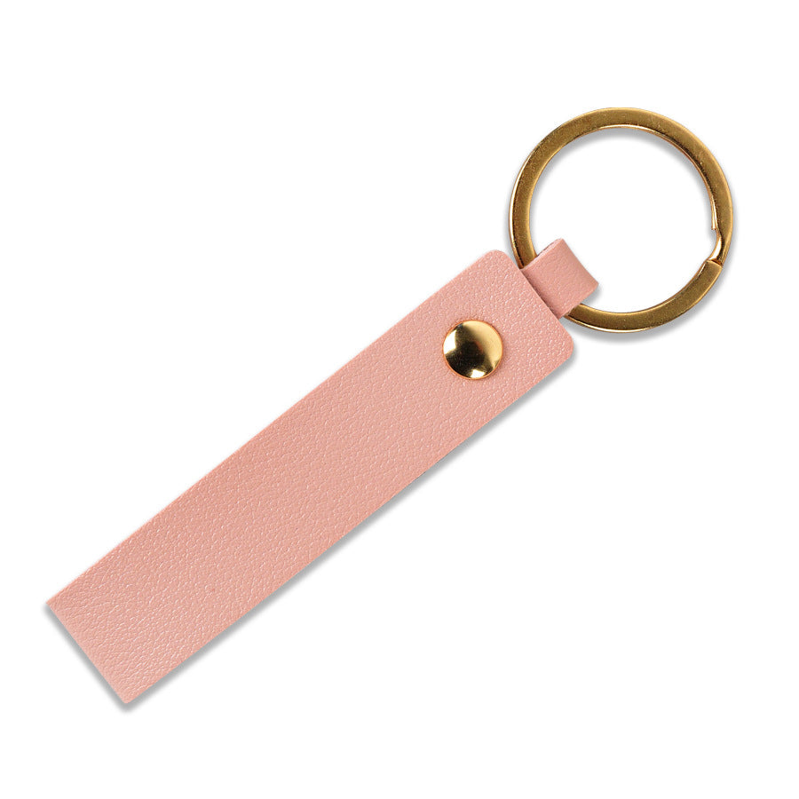 Unisex keychain with stylish faux leather design Bowlift
