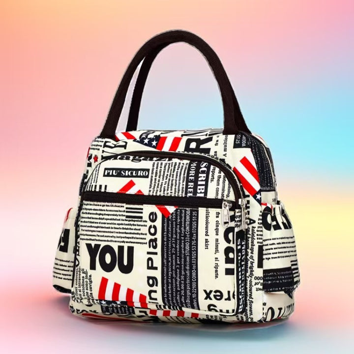 Insulated Cat Print Lunch Cooler Bag Bowlift