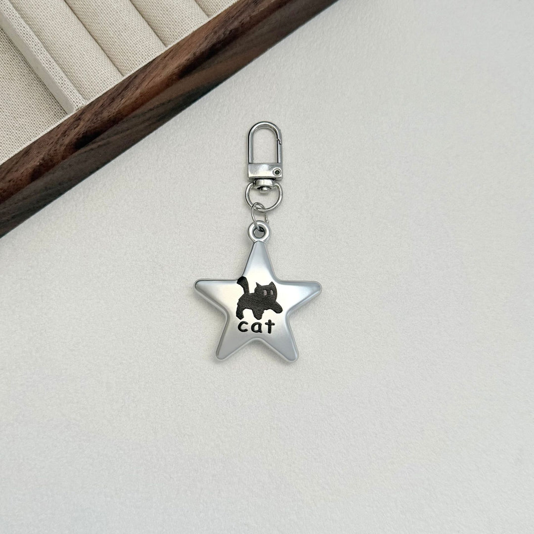 Cute Cat Star Charm Keychain Bowlift