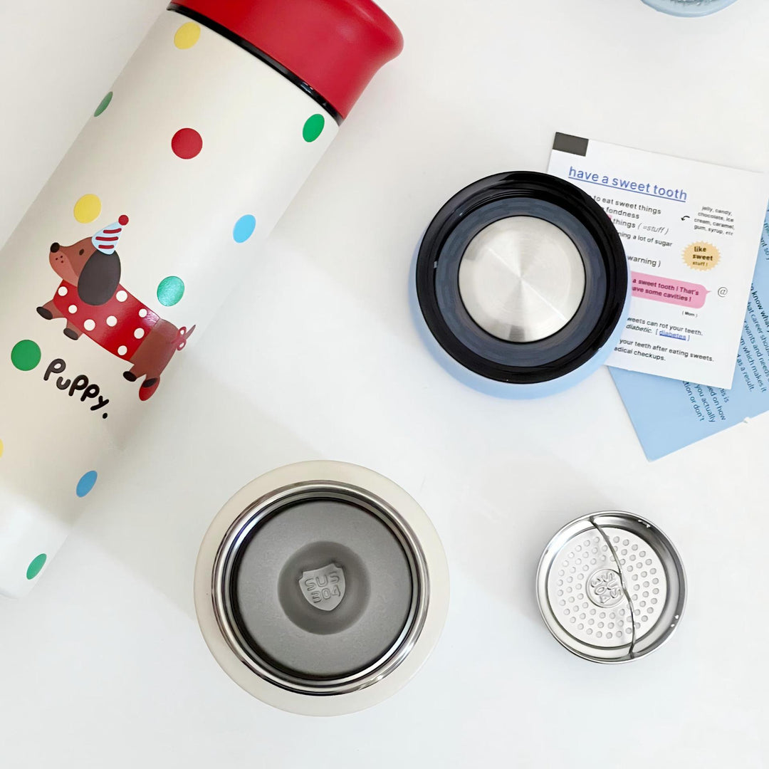 Women's coffee thermos in playful design Bowlift