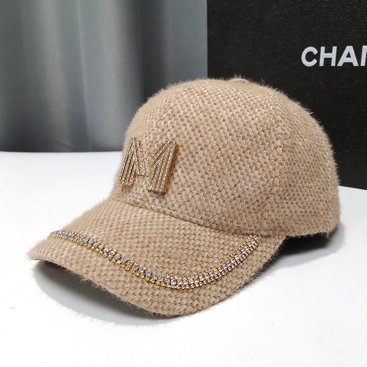 Women's Luxury Embellished Fleece Baseball Cap Bowlift