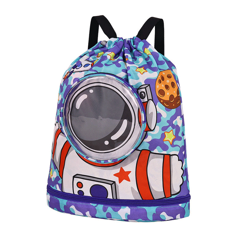 Solid Color Backpack with Unicorn Motif Bowlift