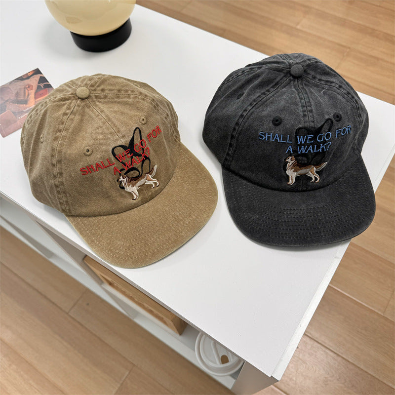 Unisex Funny Embroidered Dog-Themed Cap Bowlift