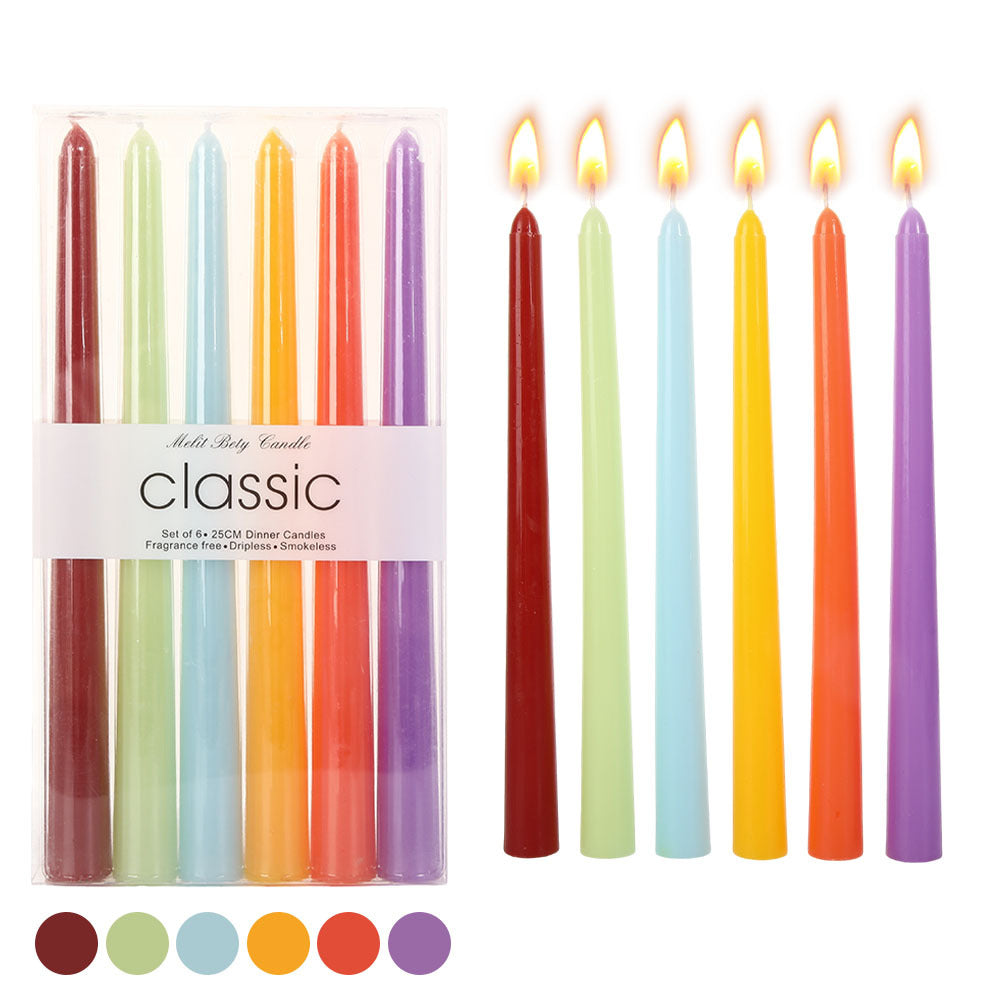 Pastel tapered dinner candles Bowlift
