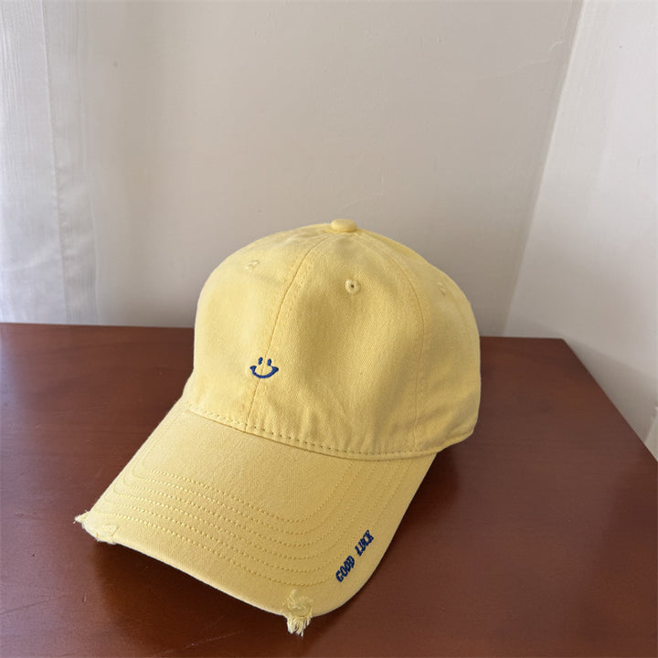 Women's Casual Smile-Embroidered Cap Bowlift