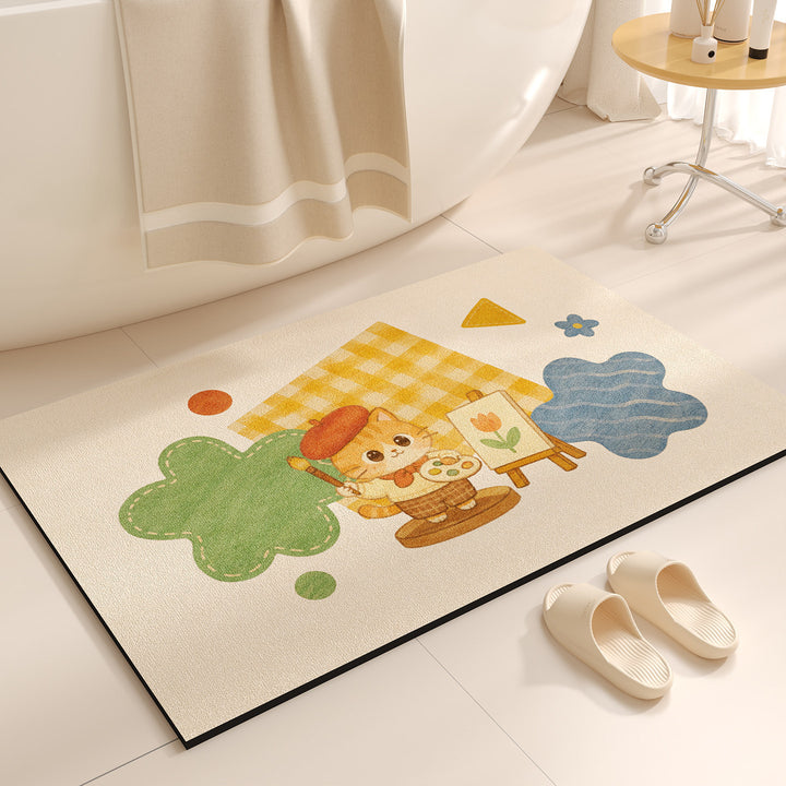 Cute Cartoon-Themed Bath Mat Bowlift