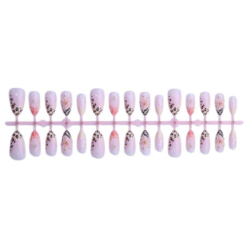 Artificial nail set with floral decorations and elegant patterns Bowlift