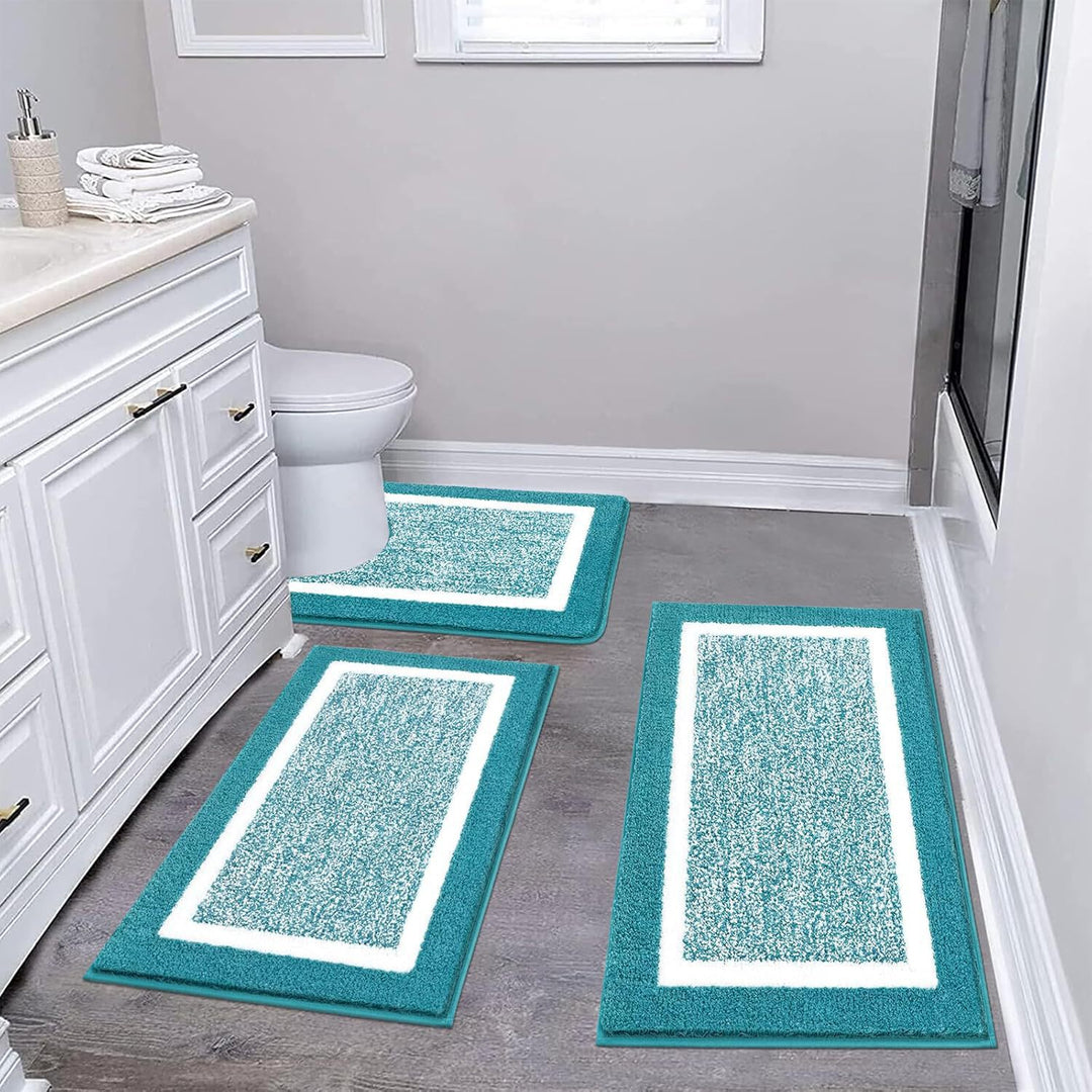 Plush Microfiber Bath Mat Set Bowlift