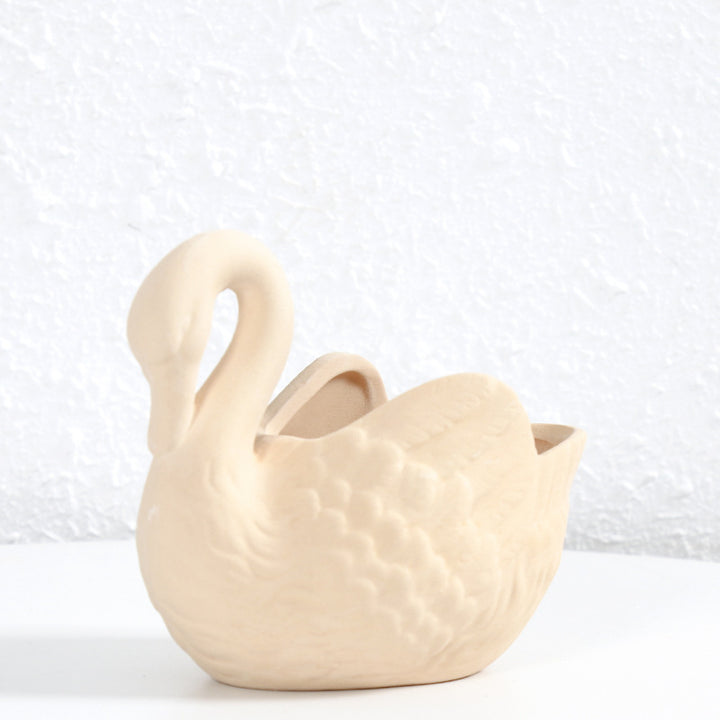 Decorative Ceramic Swan Planter Bowlift