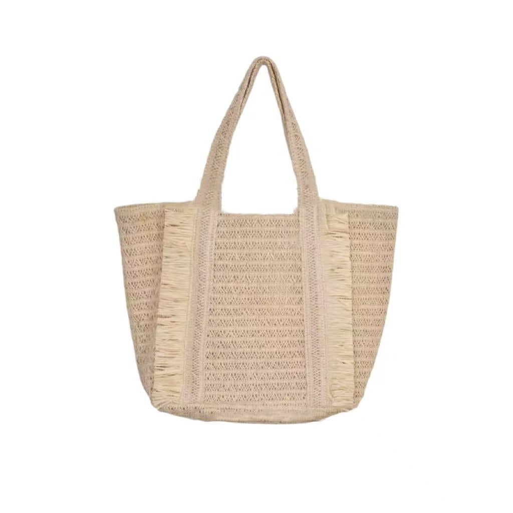 Woven Natural Material Beach Bag Bowlift