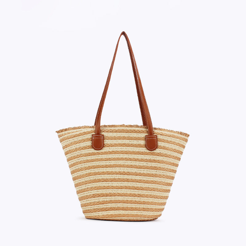 Generous beach bag with leather handles Bowlift