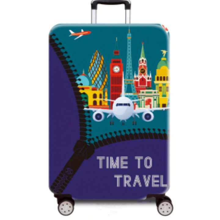 Women's Hard Shell Suitcase with Urban Airplane Design Bowlift