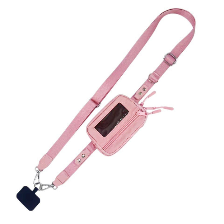 Compact shoulder bag with transparent card pocket Bowlift