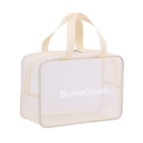 Cosmetic Storage Bag With Transparent Window And Practical Carry Handle Bowlift