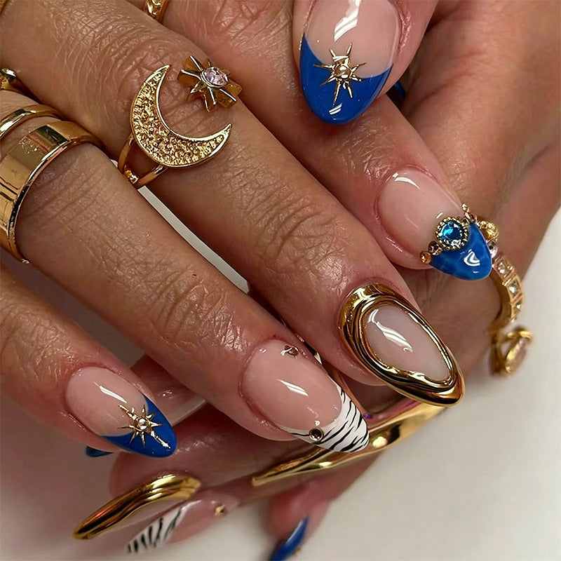 Acrylic nail set with elegant flower and glitter design Bowlift