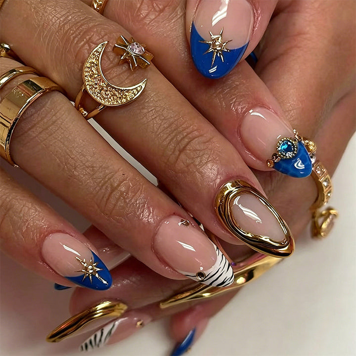 Acrylic nail set with elegant flower and glitter design Bowlift