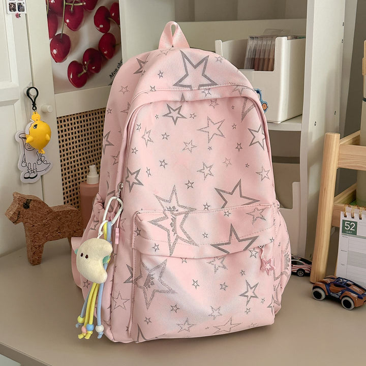 Backpack with Sparkling Stars Pattern Bowlift