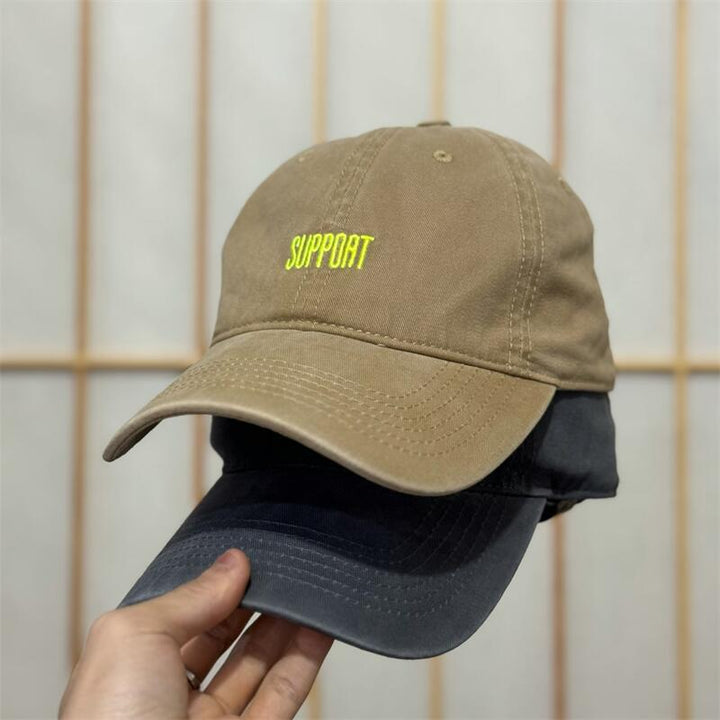 Men's Supportive Embroidered Cotton Baseball Cap Bowlift