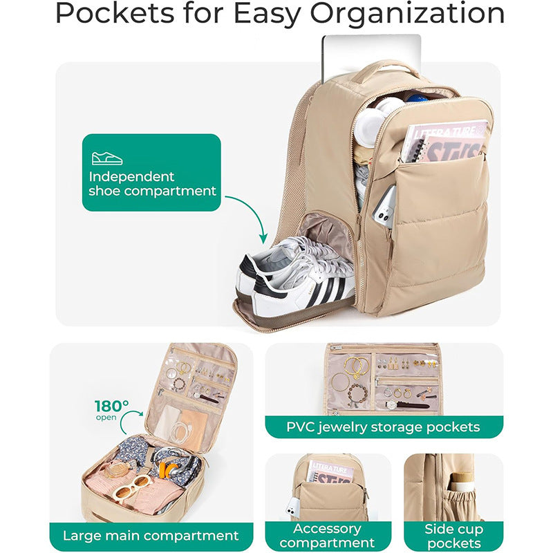 Multi-Functional Sports Backpack with Shoe Compartment Bowlift