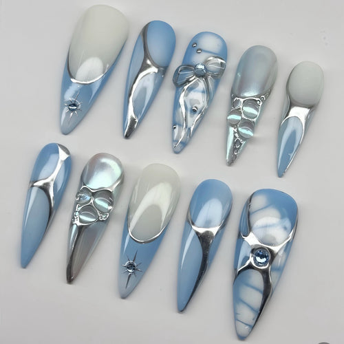 Elegant Press-On Nail Art Design Set