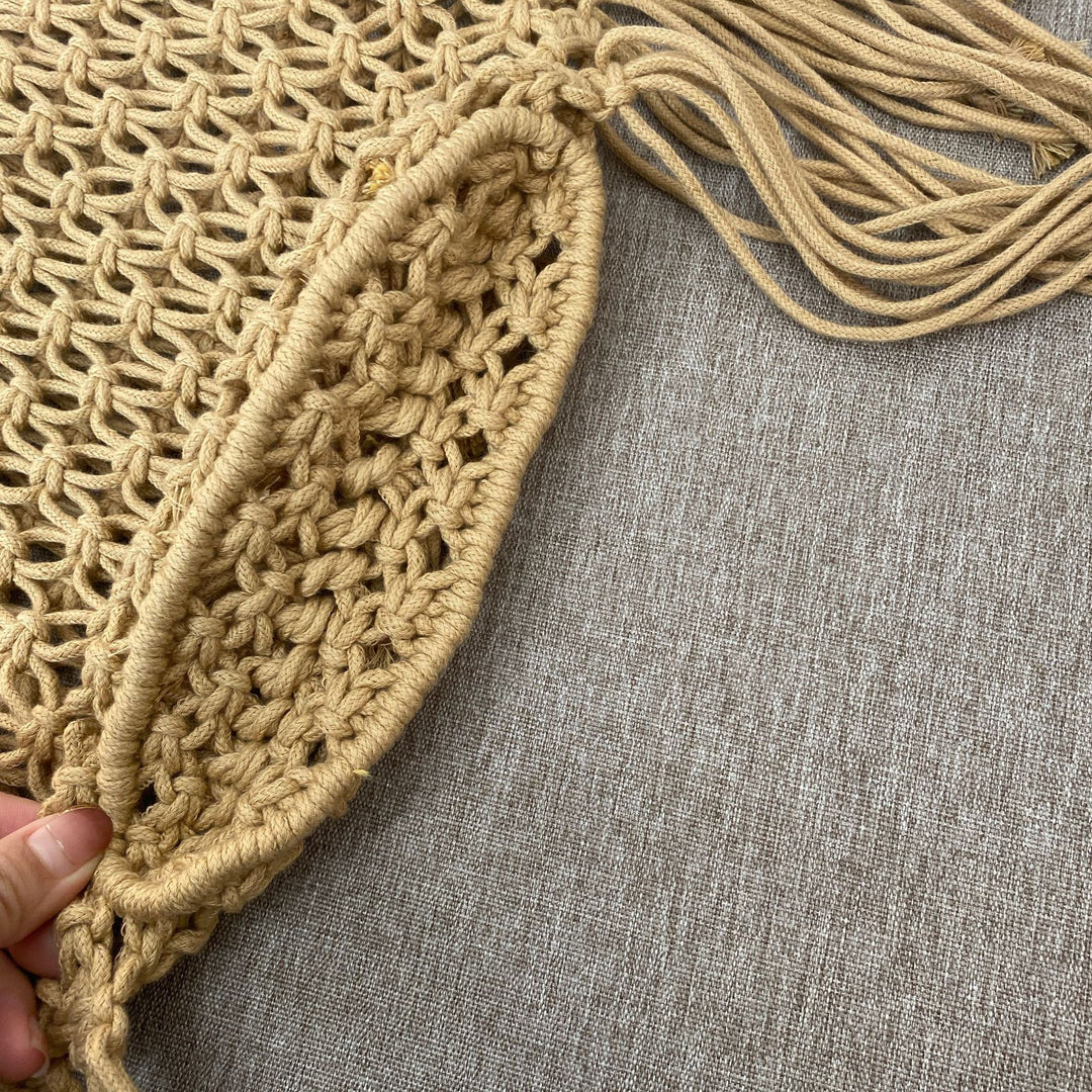 Macrame shoulder bag with fringes Bowlift