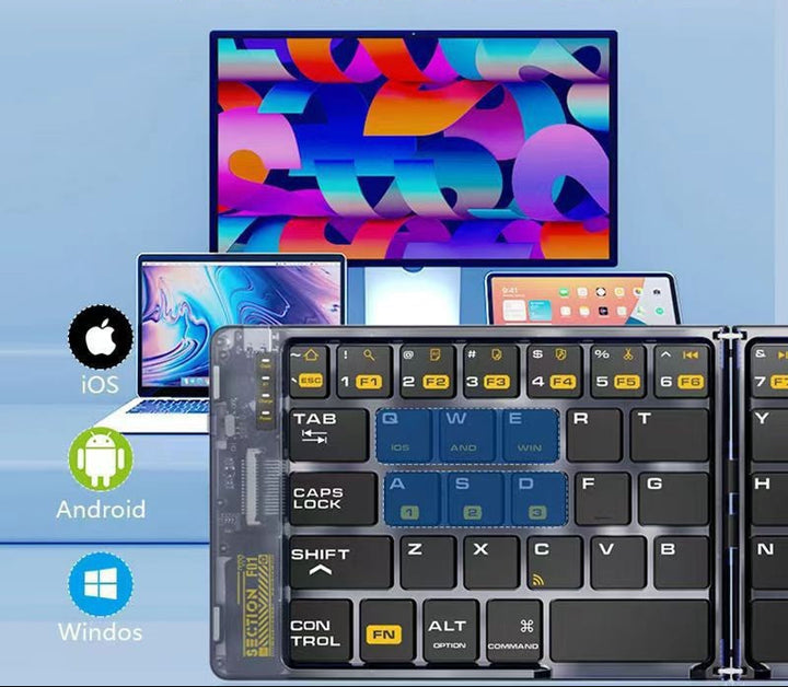 Portable Folding Bluetooth Keyboard Bowlift