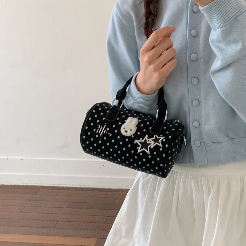 Fun Embroidered Polka Dot Handbag Bowlift