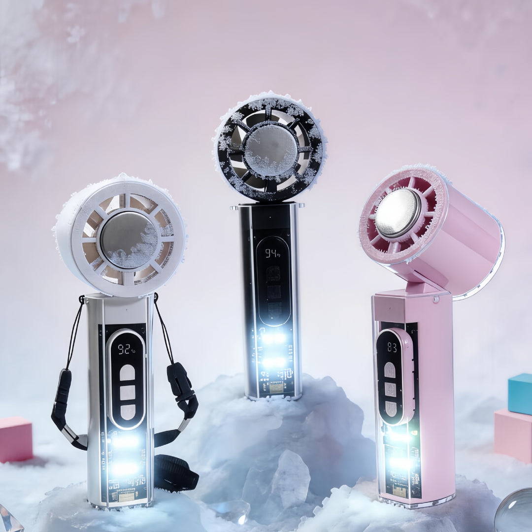 Women's portable mini handheld fan with digital control Bowlift